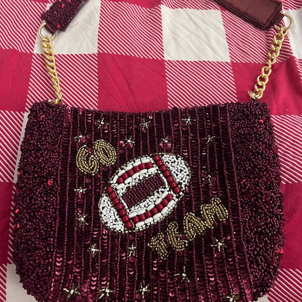 Beaded Football Design Women's Bag
